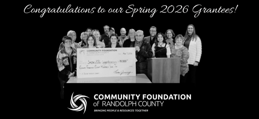 Congratulatory statement with photo of the representatives of grant recipient organizations for the Spring 2026 grant cycle.